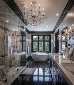 salle de bain marbre